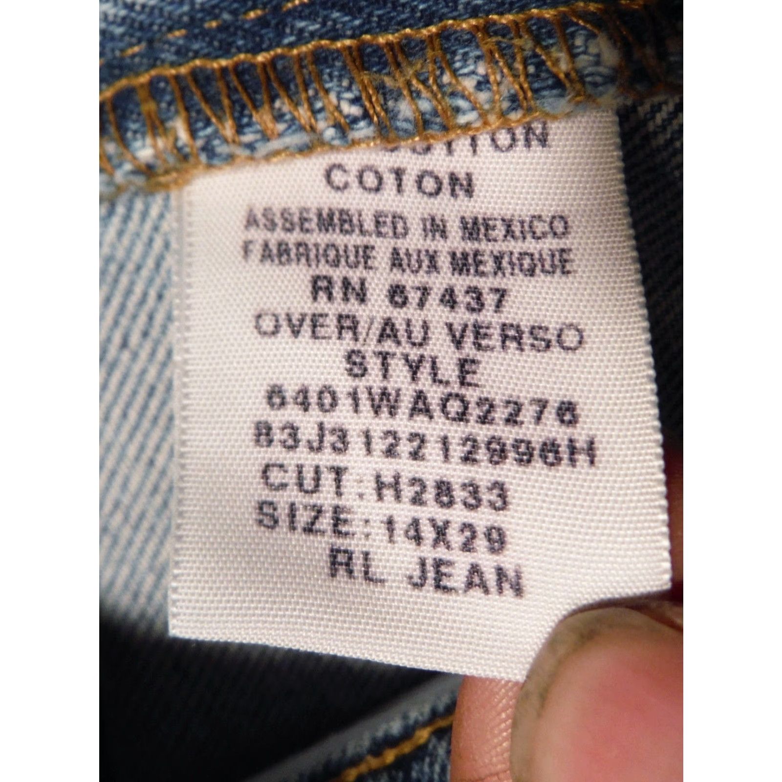 Polo Ralph Lauren VINTAGE Ralph Lauren Polo Women's Denim Jeans 36x29 90s Medium Blue Distressed Boyfriend Fit Size 36" / US 14 / IT 50 - 6 Thumbnail