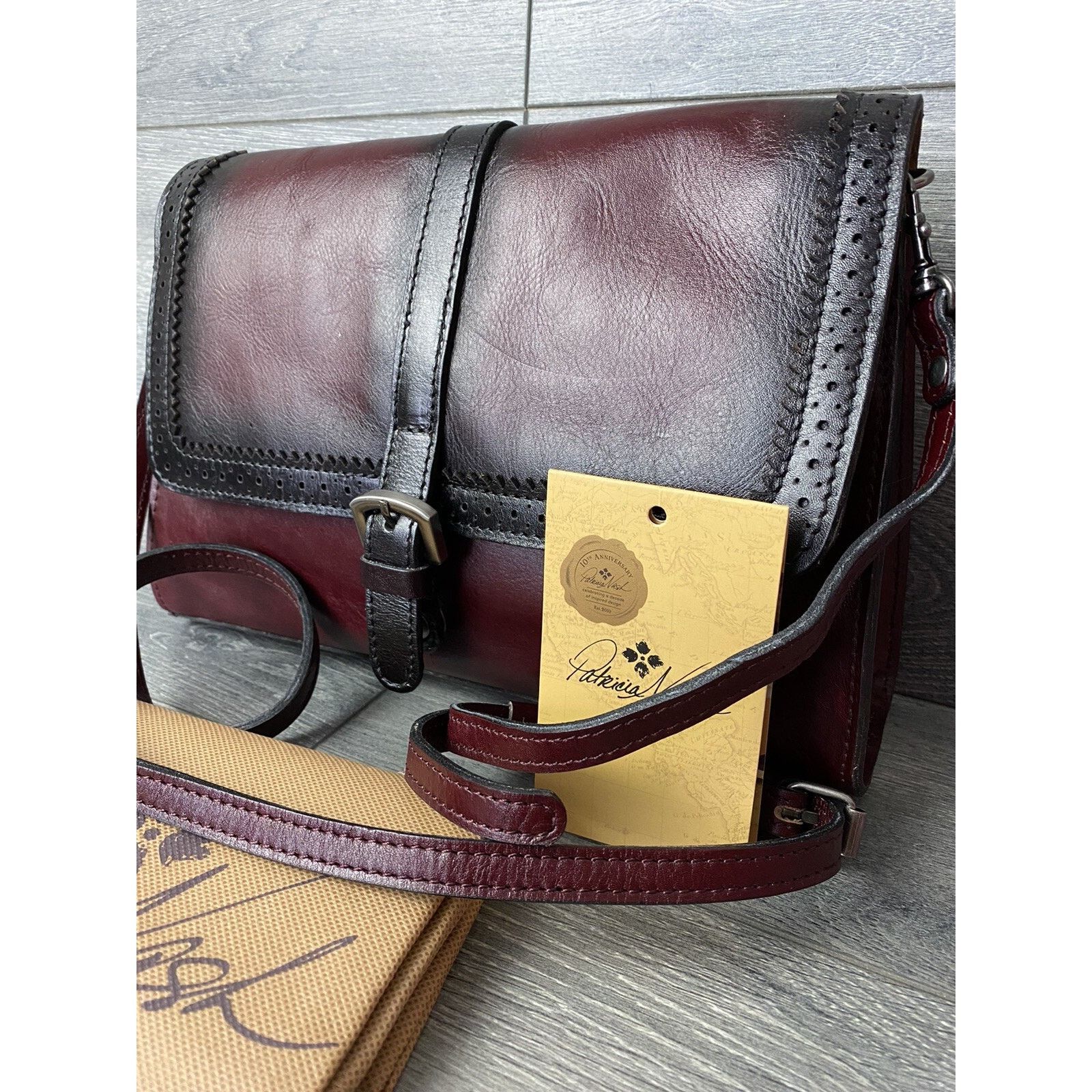 Patricia Nash Patricia Nash Leather bag wine color women bag A386262 Size ONE SIZE - 4 Thumbnail