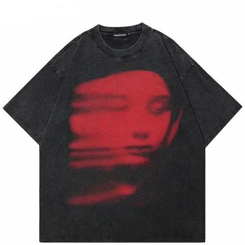 Japanese Brand Kuriyama x Aki Black T-shirt Washed Red Face Size US S / EU 44-46 / 1 - 6 Thumbnail
