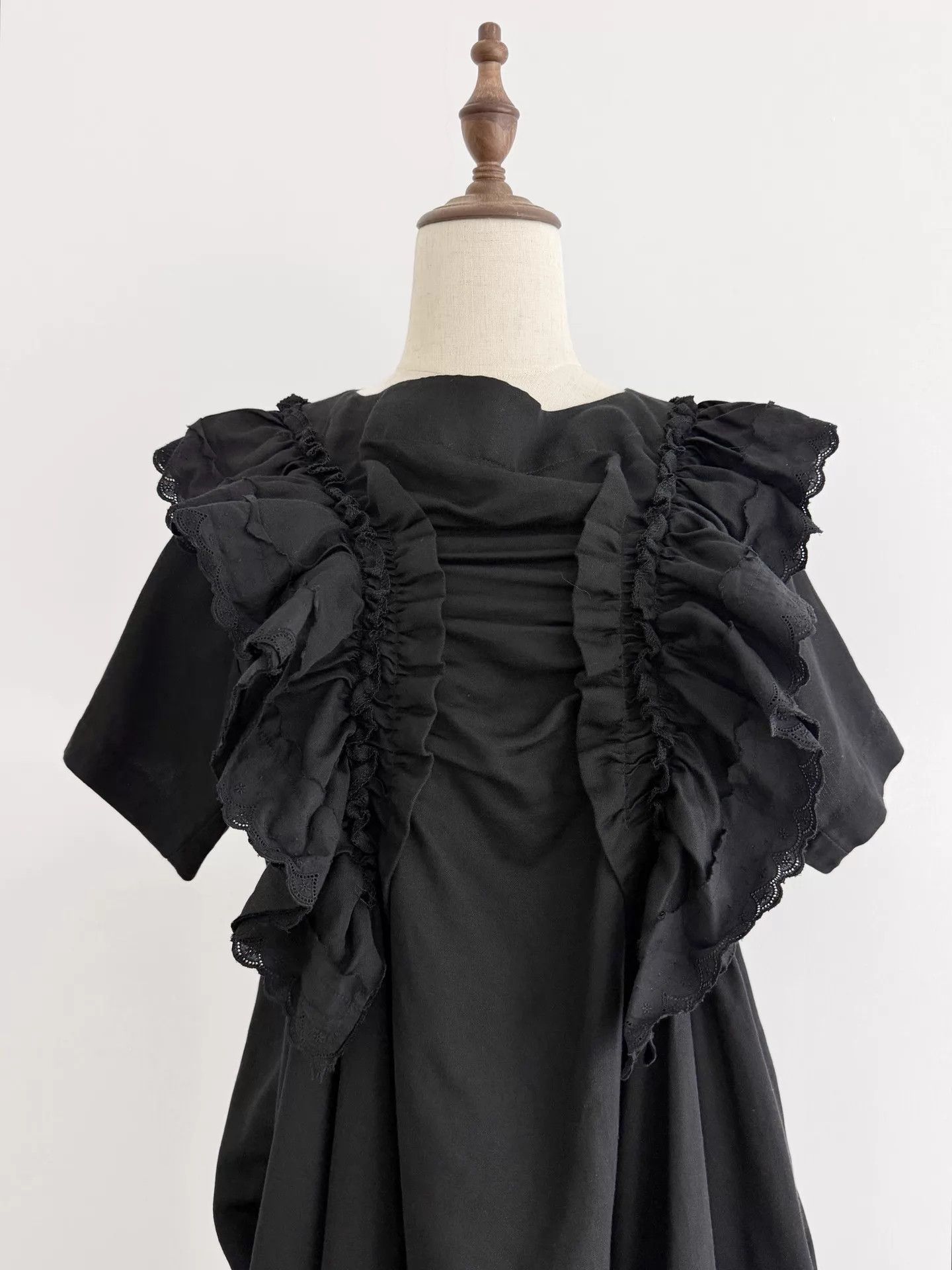 Comme des Garcons CDG 21SS Tricot Pleated Black CottonLinen Pocketed Dress Size M / US 6-8 / IT 42-44 - 6 Thumbnail