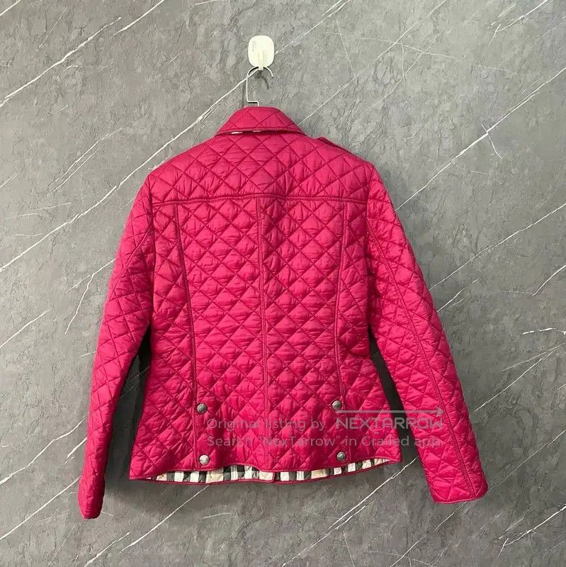 Burberry Burberry Quilted Red Cotton Women's Jacket. Size M / US 6-8 / IT 42-44 - 2 Thumbnail