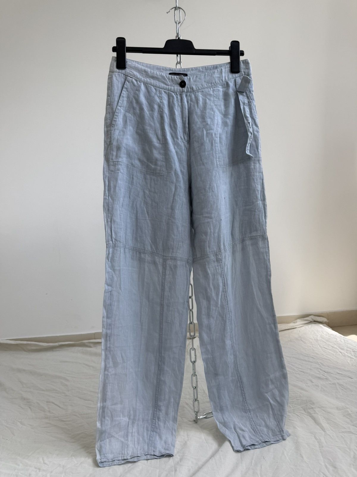 Sarah Pacini Sarah Pacini Womens Linen Strech Pants Trousers Side Zip Size 32" / US 10 / IT 46 - 3 Thumbnail
