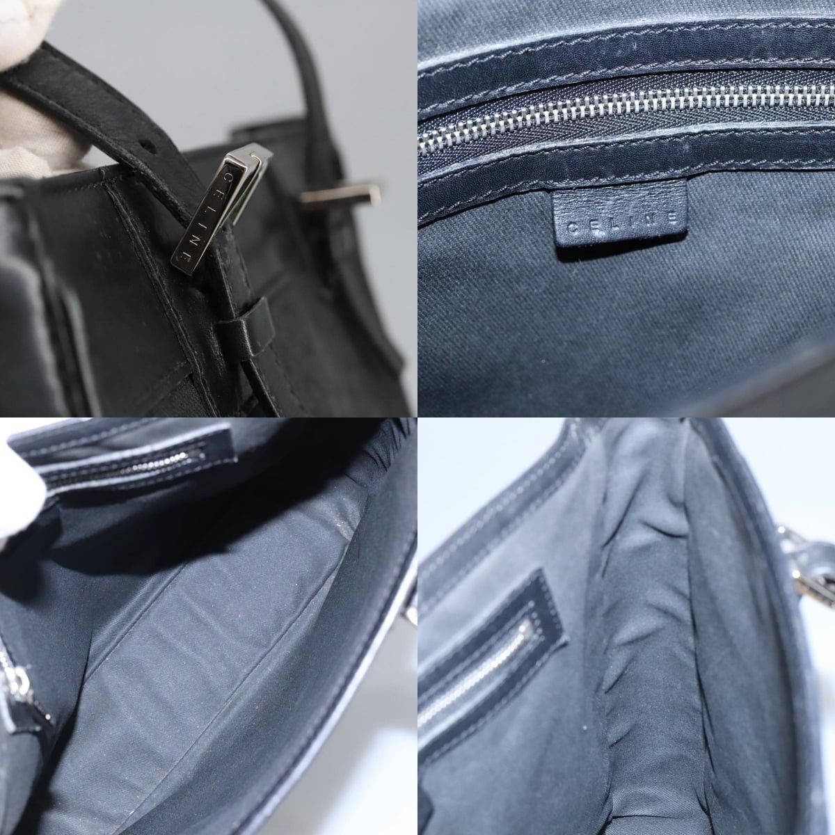 Celine CELINE C Macadam Canvas Shoulder Bag Black Size ONE SIZE - 11 Thumbnail