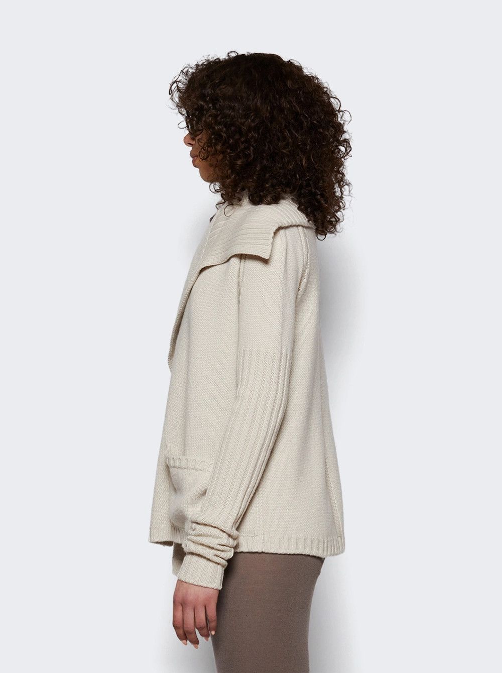 Rick Owens o1mle0426 Cardigan Sweater in Neutrals Size M / US 6-8 / IT 42-44 - 3 Thumbnail