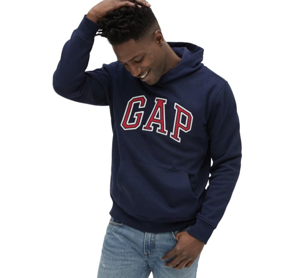 Designer × Gap × Vintage Vintage GAP Hoodie Jumper Vintage 90s Hoodei Black Size L Size US L / EU 52-54 / 3 - 1 Thumbnail