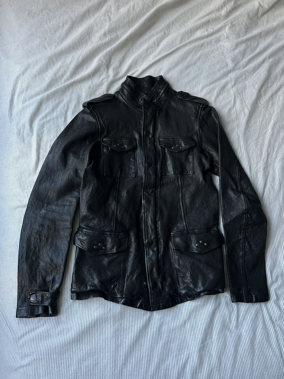 Isamu Katayama Backlash (1) Backlash Black M65 Leather Jacket 
