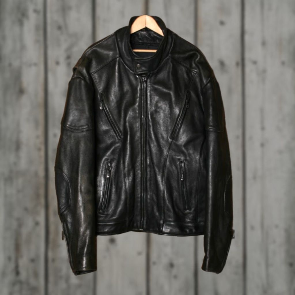 Vintage Vintage Heavy Black Leather Motorcycle Jacket Men's Sz. 50 (Missing Liner) Jacket Mens 50 Black Leather Motorcycle Vintage Size US M / EU 48-50 / 2 - 1 Thumbnail