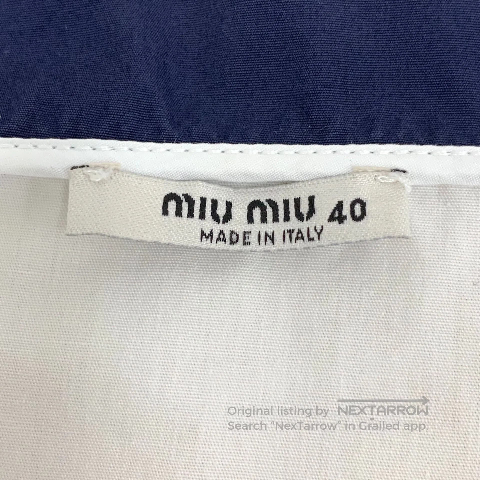 Miu Miu Miu Miu White Nautical Collar Cotton Short Sleeve Dress| Size M / US 6-8 / IT 42-44 - 6 Thumbnail