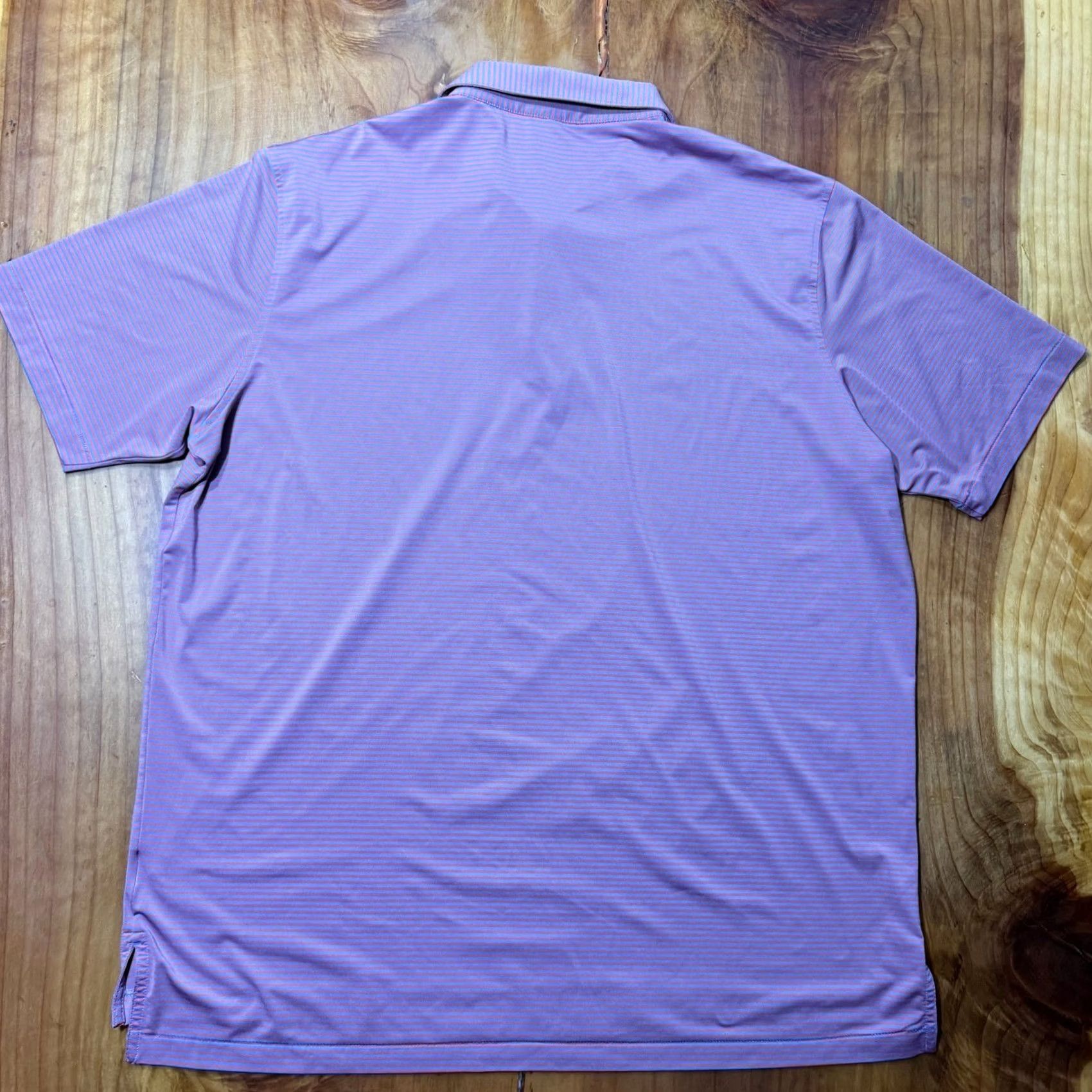 Peter Millar Peter Millar Polo Shirt Mens XXL Pink Blue Striped Golf S/S Polyester S15 Size US XXL / EU 58 / 5 - 7 Thumbnail