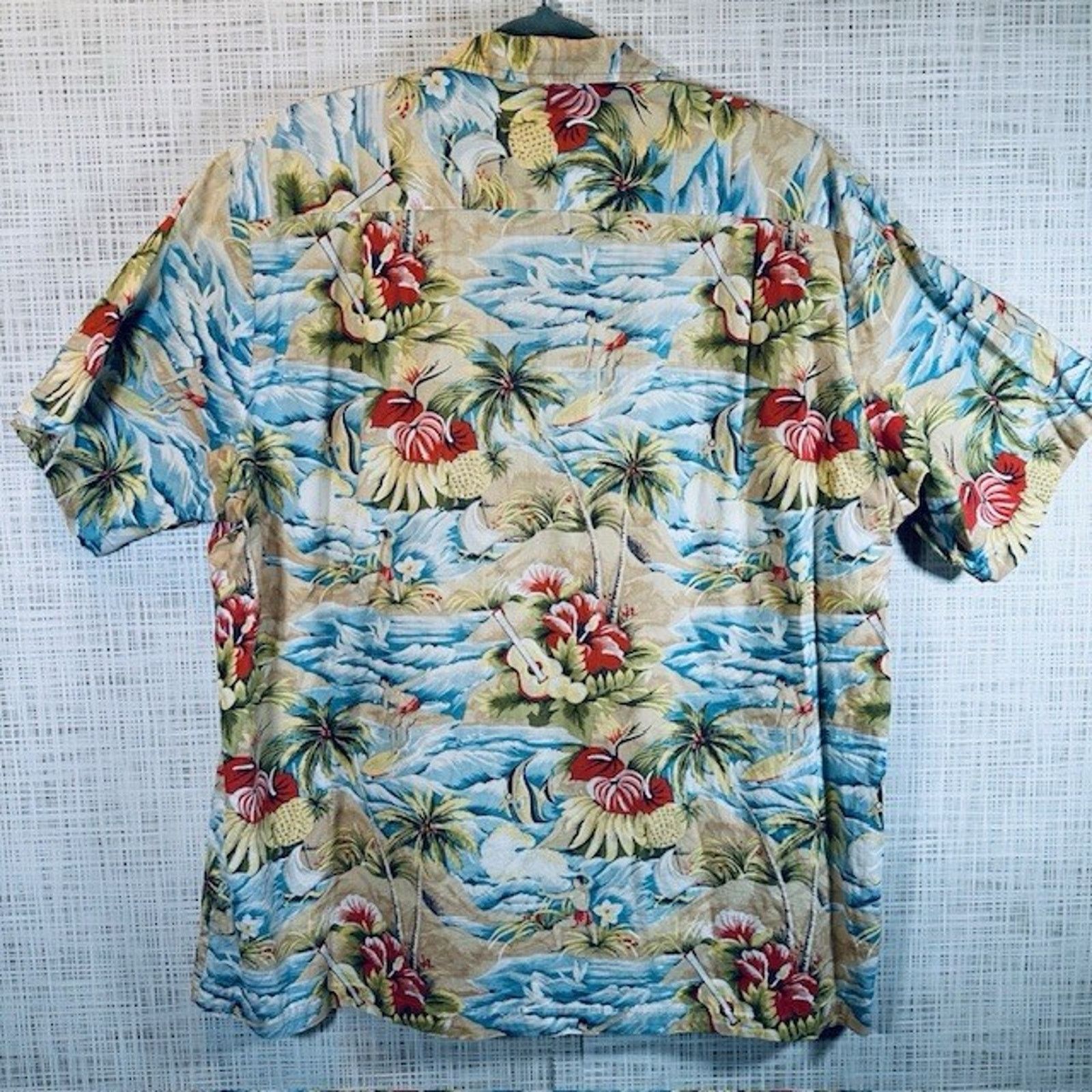Other RJC Ltd Hawaiian Shirt Large Surfing Palms Hibiscus USA VTG Size US XL / EU 56 / 4 - 5 Thumbnail