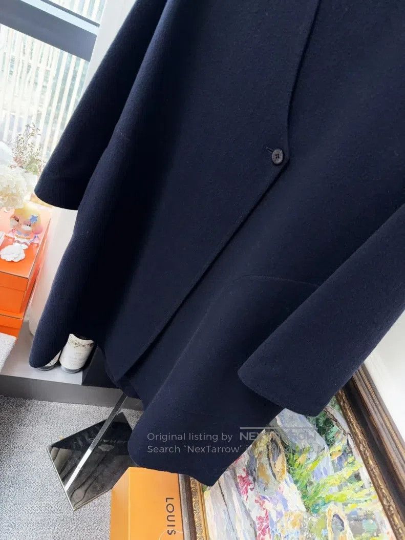 Hermes Hermes Navy Blue Cashmere Mid-length Coat Size XS / US 0-2 / IT 36-38 - 4 Thumbnail