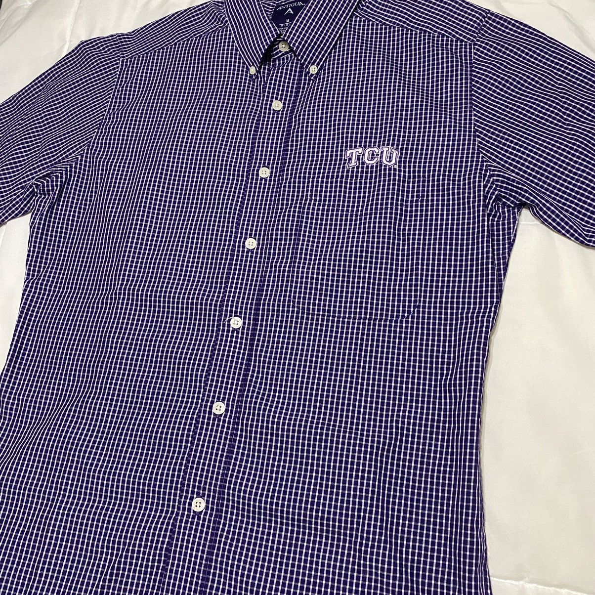Vintage Purple TCU Striped Button Up Shirt Size US M / EU 48-50 / 2 - 3 Thumbnail
