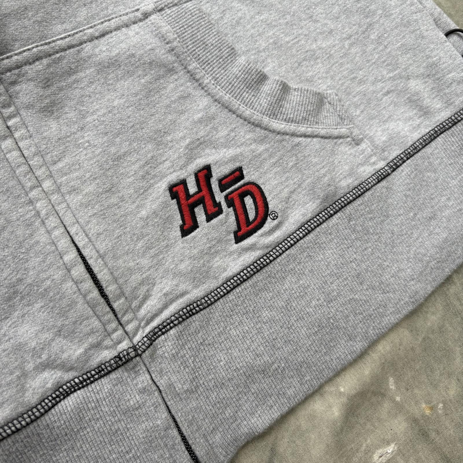 Harley Davidson Vintage Y2K Harley Davidson Biker Grunge Full Zip Hoodie Size XL / US 12-14 / IT 48-50 - 2 Thumbnail