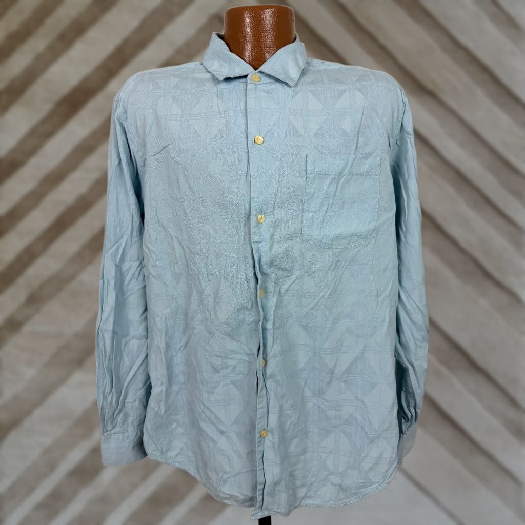 Tommy Bahama Tommy Bahama Shirt Men L Silk Cotton Jacquard Check Beach Resort Long Sleeve Size US L / EU 52-54 / 3 - 1 Thumbnail
