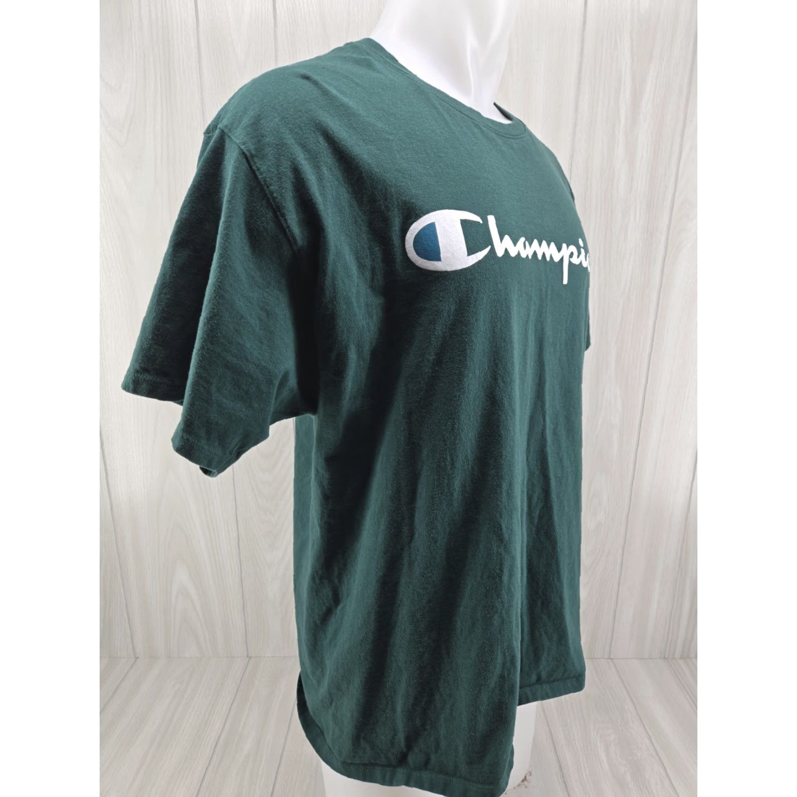 Champion Champion T Shirt Green Short Sleeve Logo Spell Out Men's XL Size US XL / EU 56 / 4 - 6 Thumbnail