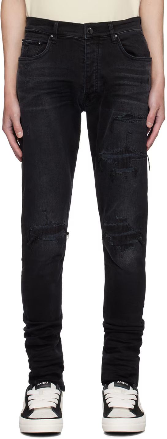 Amiri AMIRI Black MA Varsity Repair Jeans Size US 31 - 2 Thumbnail