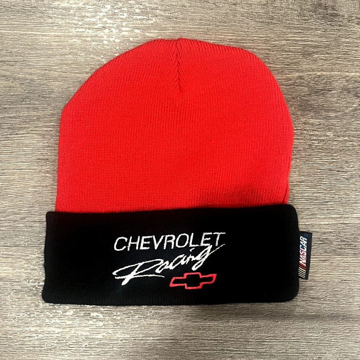 NASCAR Vintage Chevrolet Racing Red Black Logo Motorsports Beanie Size ONE SIZE - 1 Thumbnail