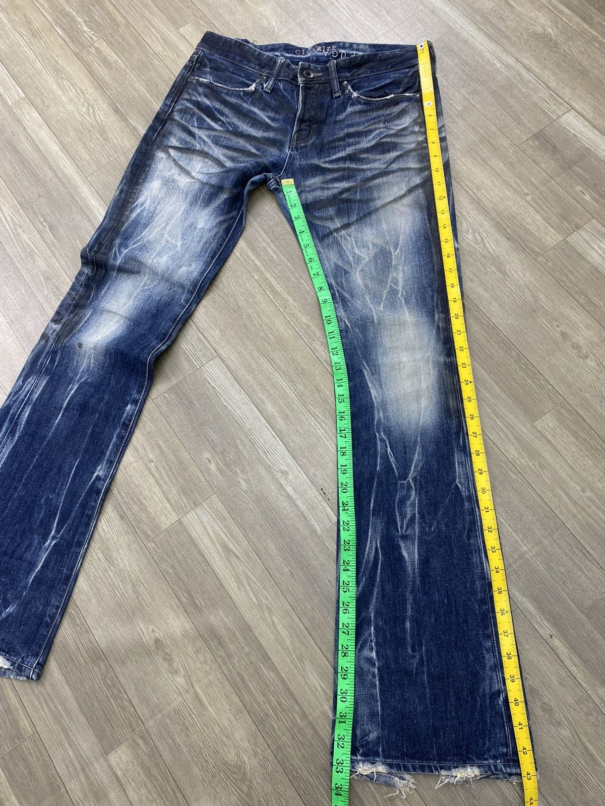 If Six Was Nine 2000s Fuga Cavarize Clawmarks Distressed Faded Flared Jeans Size US 32 / EU 48 - 25 Thumbnail