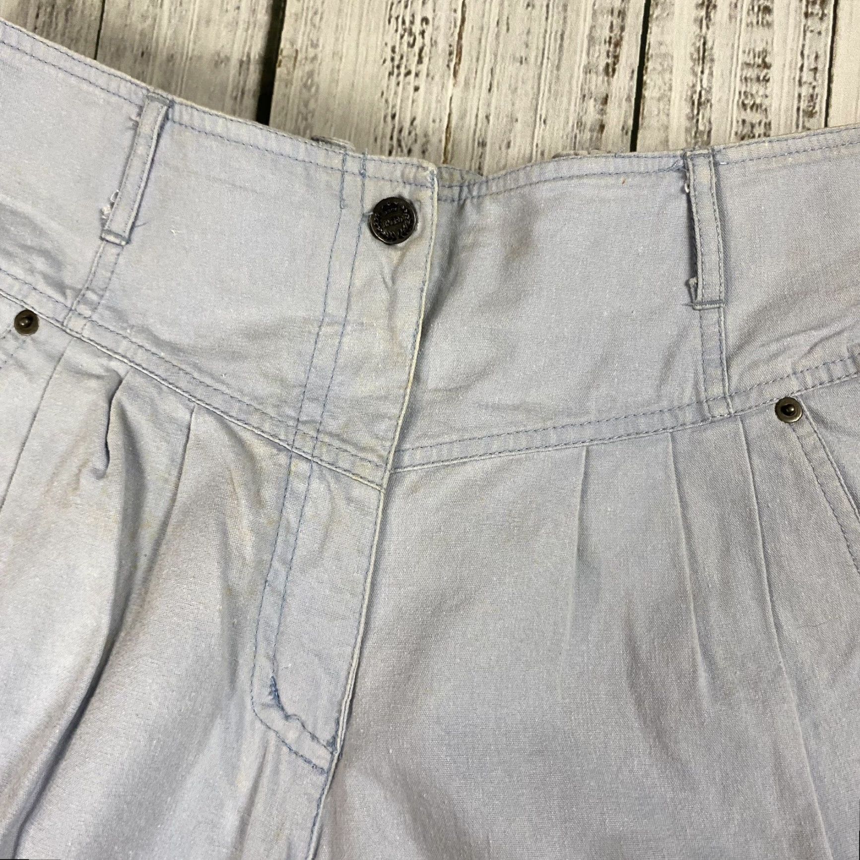 Mason's VTG Mason MOM High Waisted Classic Jeans Blue Pleated Zip 14 Womens Chino Straight 80s Size 36" / US 14 / IT 50 - 4 Thumbnail