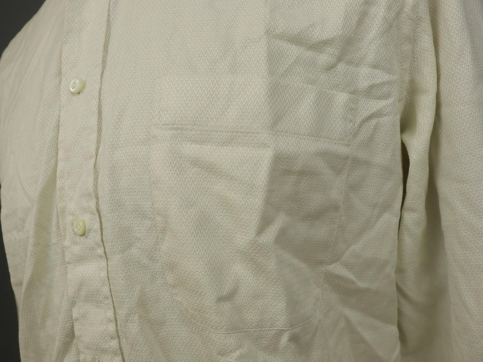 Ermenegildo Zegna Zegna Beige Cotton Collared Dress Shirt Size 43 Size 38R - 7 Thumbnail
