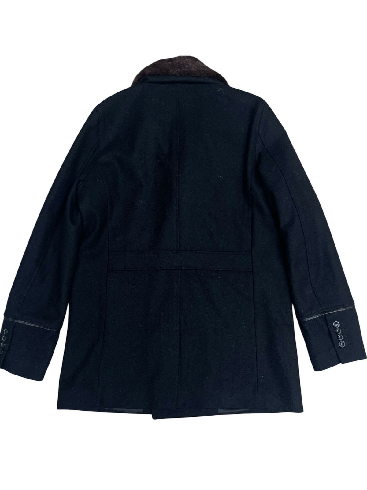 Karl Lagerfeld Karl Lagerfeld Paris Double Breasted Fur Collar Wool Jacket Size US M / EU 48-50 / 2 - 2 Thumbnail