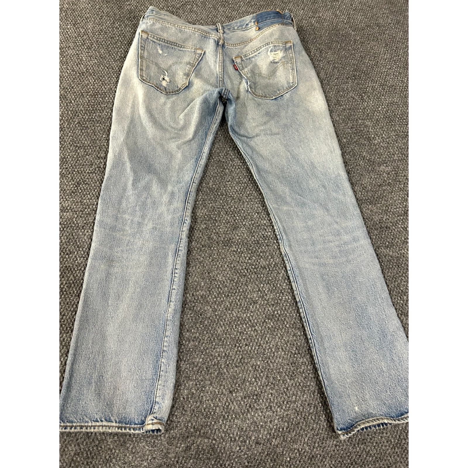 Levi's Levi's 501 Jeans Mens 34x32 Blue Button Fly Med Wash Denim Pants Regular Fit Straight Pockets 5-Pocket Design Size US 34 / EU 50 - 7 Thumbnail