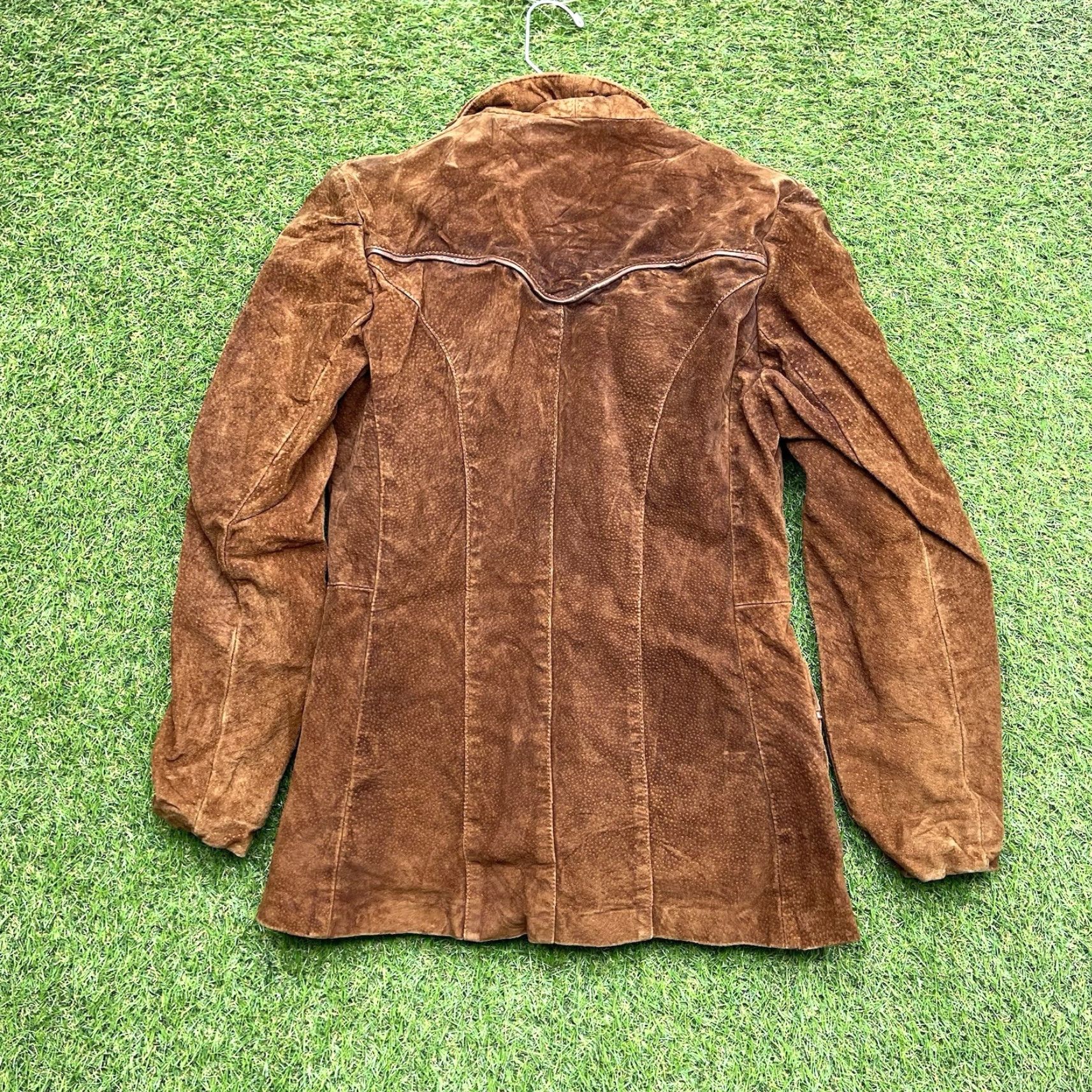 Vintage VINTAGE AMI Western Leather Jacket Womens Small Slim Distressed Brown Leather Mid-Length Long Sleeve Casual Jacket Coat Men? No, Women. Size S / US 4 / IT 40 - 2 Thumbnail