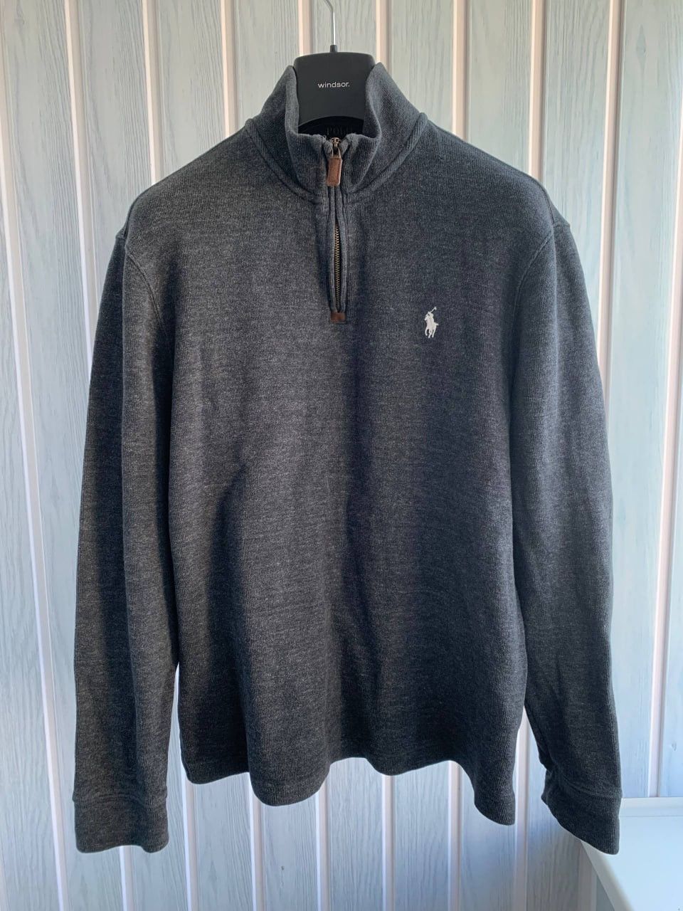 Polo Ralph Lauren Polo Ralph Lauren Grey Cotton 1/4 Zip Pullover Sweater Size US L / EU 52-54 / 3 - 4 Thumbnail