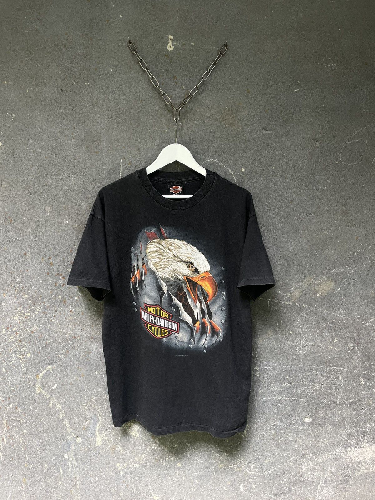 Harley Davidson × Vintage 1994 Harley Davidson Eagle T-Shirt Vintage Faded Size US L / EU 52-54 / 3 - 1 Thumbnail