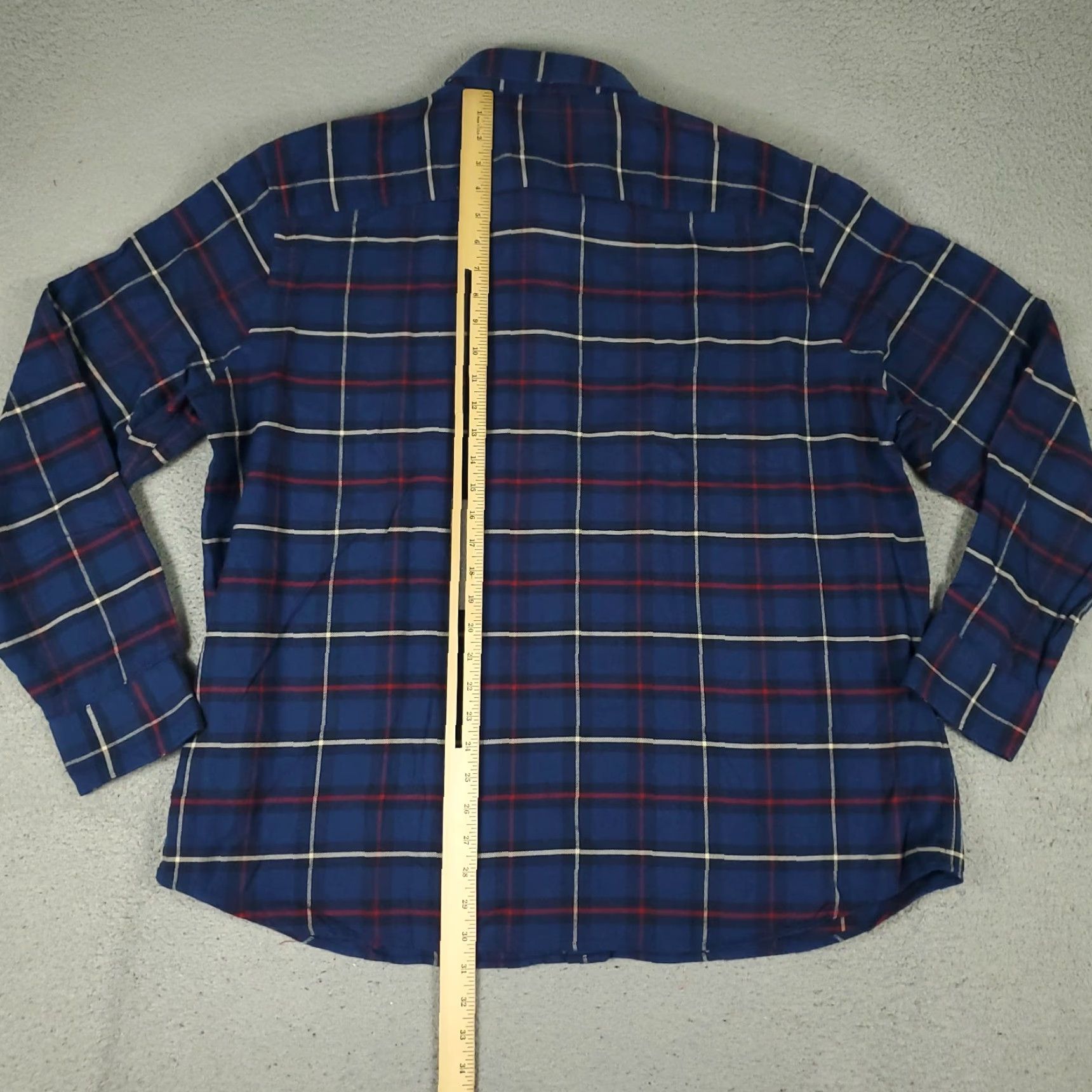 UNTUCKit UNTUCKit Shirt Mens 3XL Blue Plaid Flannel Button Up Long Sleeve Shirt Size US XXL / EU 58 / 5 - 3 Thumbnail