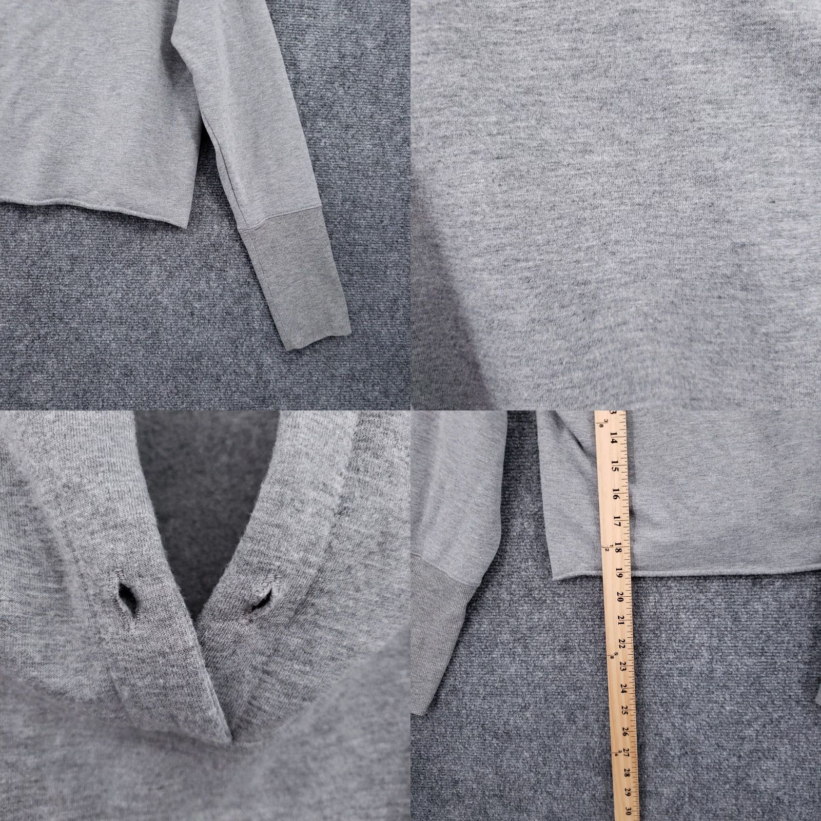 Vintage AR-33 Hoodie Womens L Gray Cropped Pullover Hooded Long Sleeve Athleisure Shirt Size L / US 10 / IT 46 - 8 Thumbnail