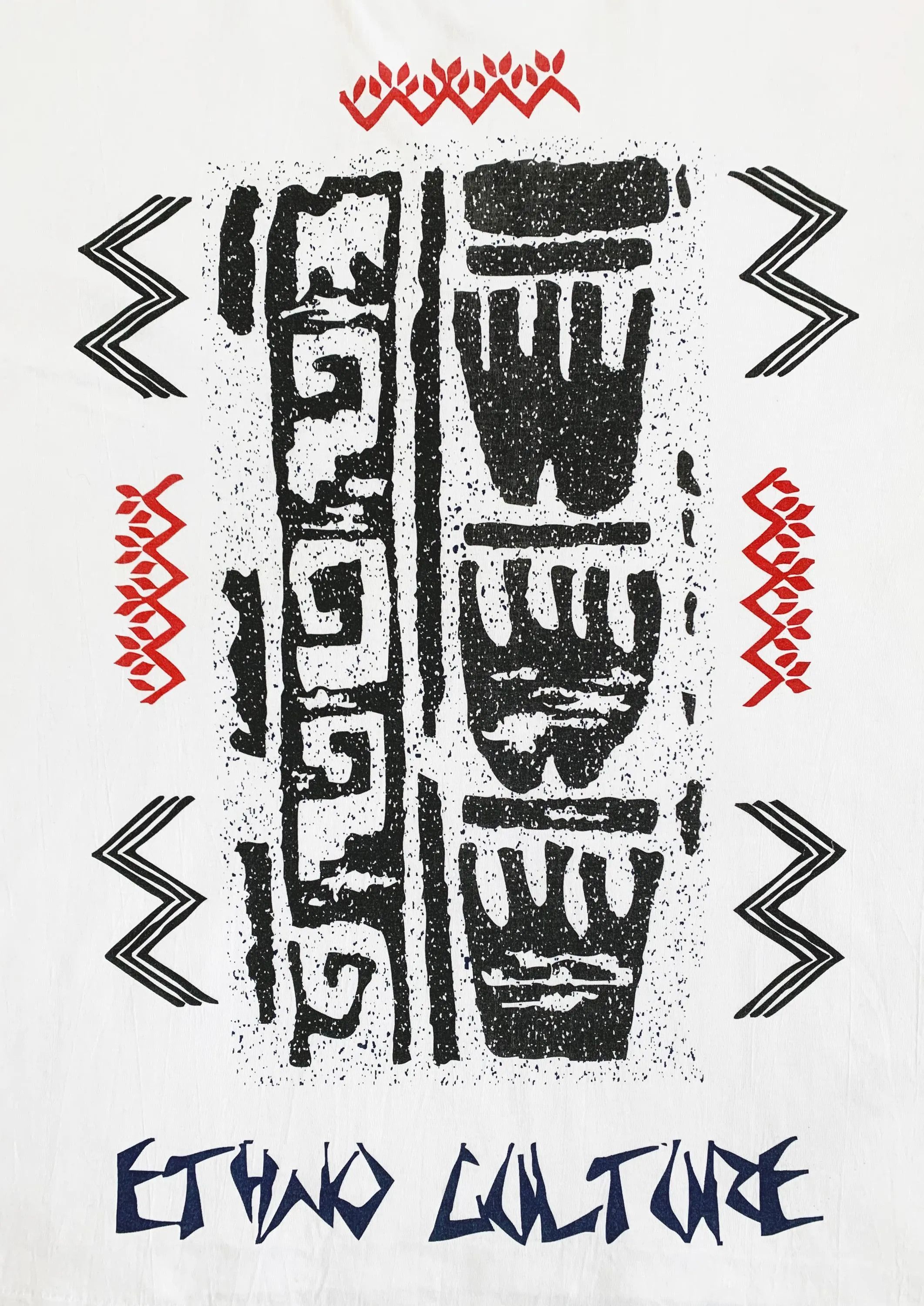 Vintage 80s 90s ETHNO CULTURE T Shirt Single Stitch Tee Boxy Tribal Size US XL / EU 56 / 4 - 4 Thumbnail