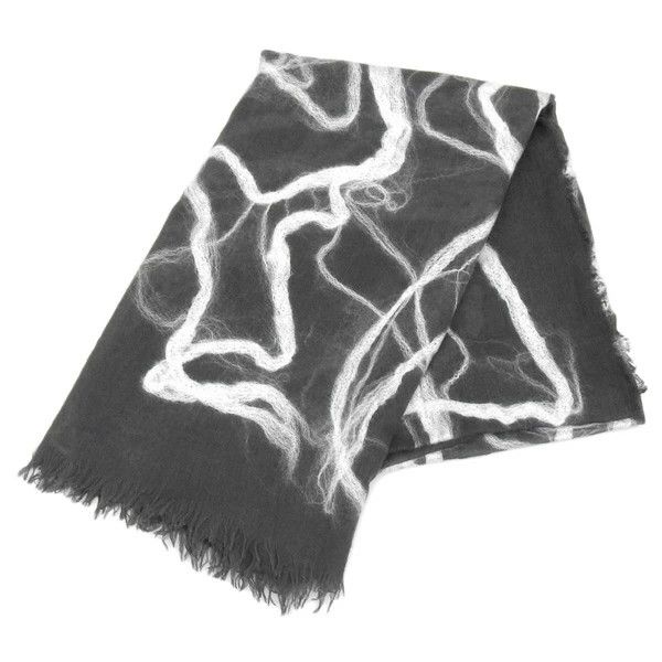 Yohji Yamamoto Discord yohji yamamoto/Silk wool embroidered scarf Size ONE SIZE - 1 Thumbnail