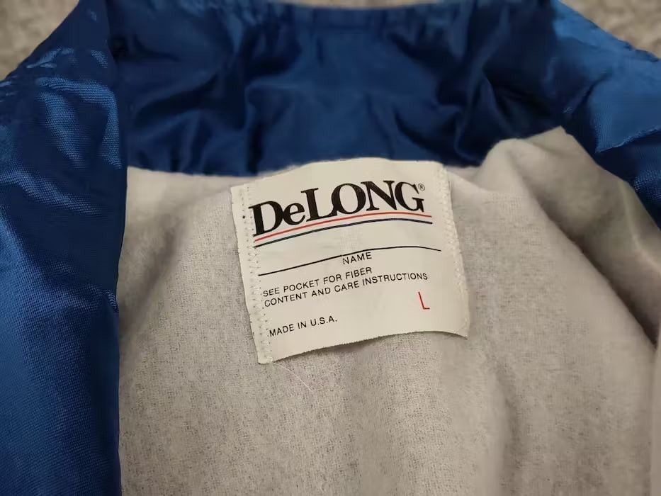 Delong Vintage 90' Delong Light Blue Bomber Jacket Club of U.S. Car Size US L / EU 52-54 / 3 - 4 Thumbnail