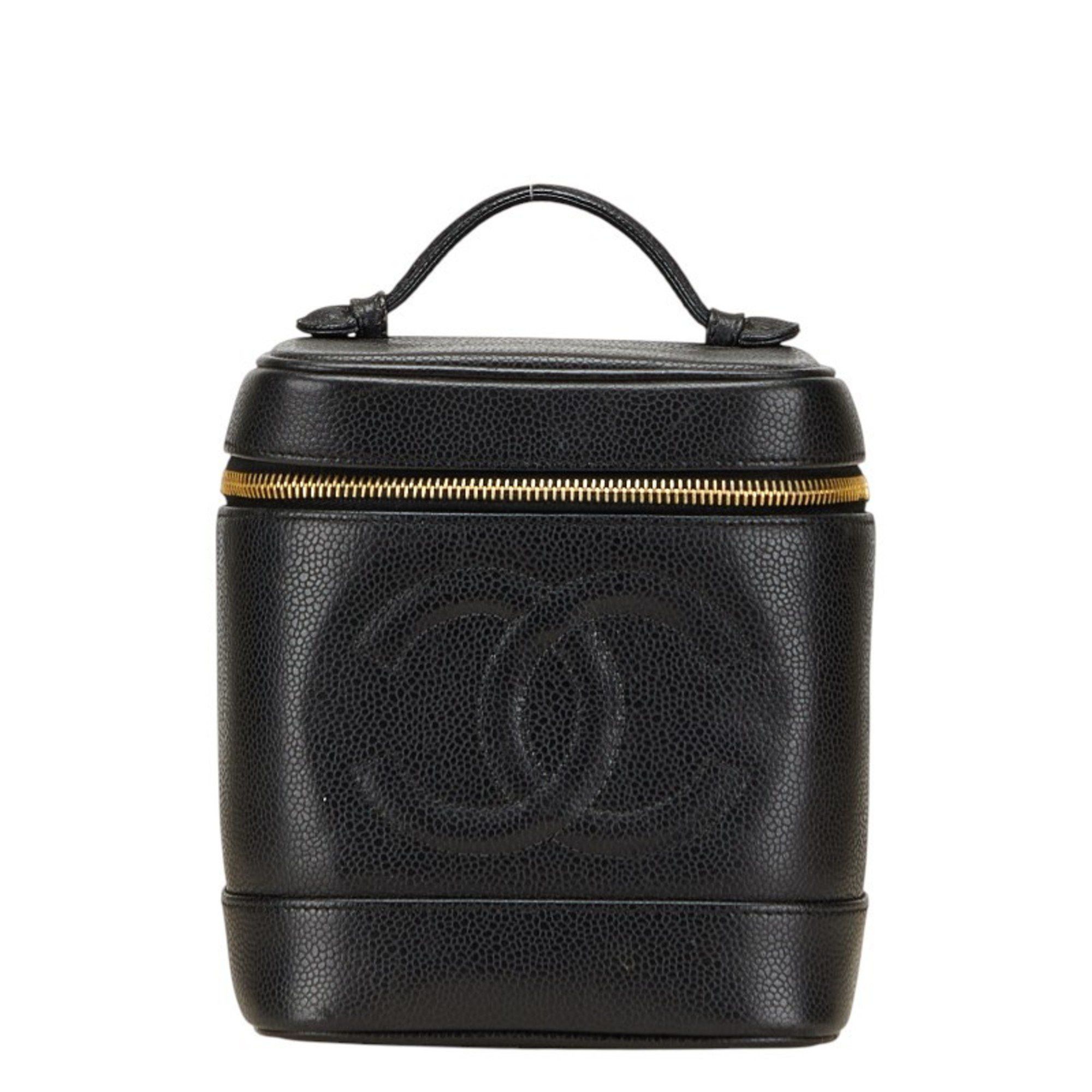Chanel Chanel Coco Mark Vanity Bag, Makeup Pouch, Black Caviar Skin, Women's, CHANEL Size ONE SIZE - 1 Thumbnail