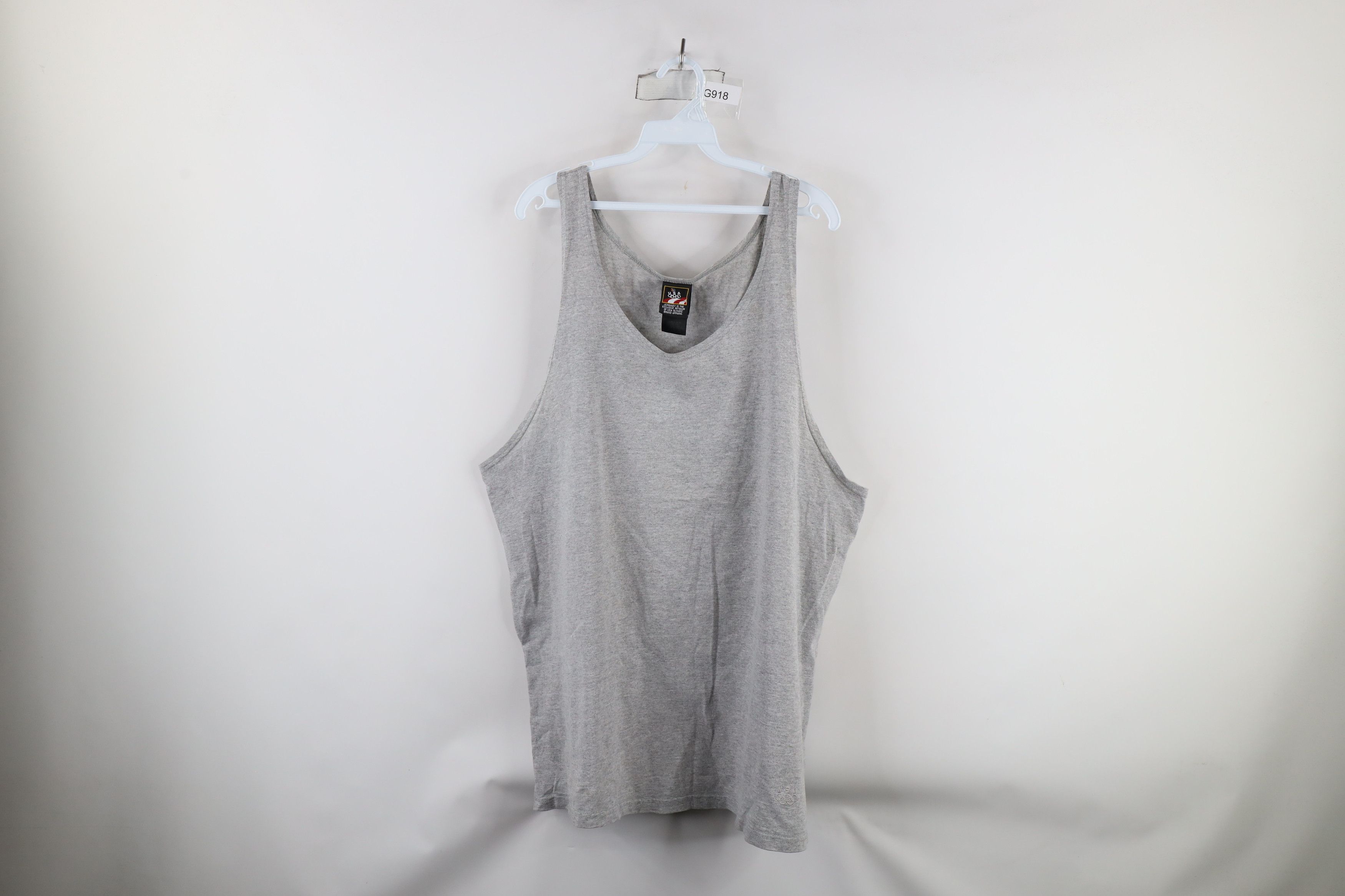 Vintage Vintage 90s USA Olympics Tank Top T-Shirt Heather Gray USA Size US XL / EU 56 / 4 - 1 Thumbnail