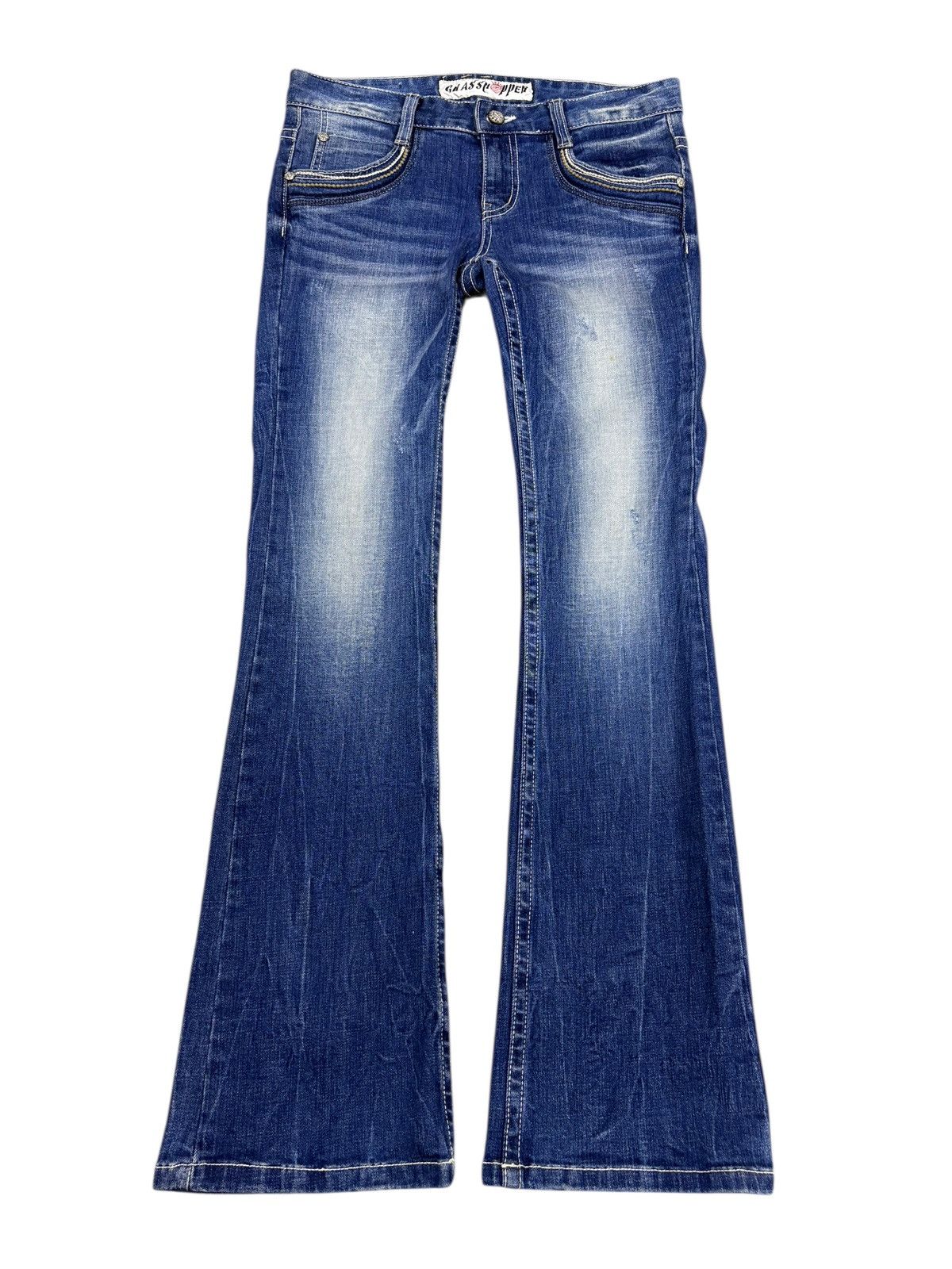 Hysteric Glamour Vintage Flared Jeans Grasshopper Denim Skulls Boot Cut 4🟦 Size US 30 / EU 46 - 4 Thumbnail