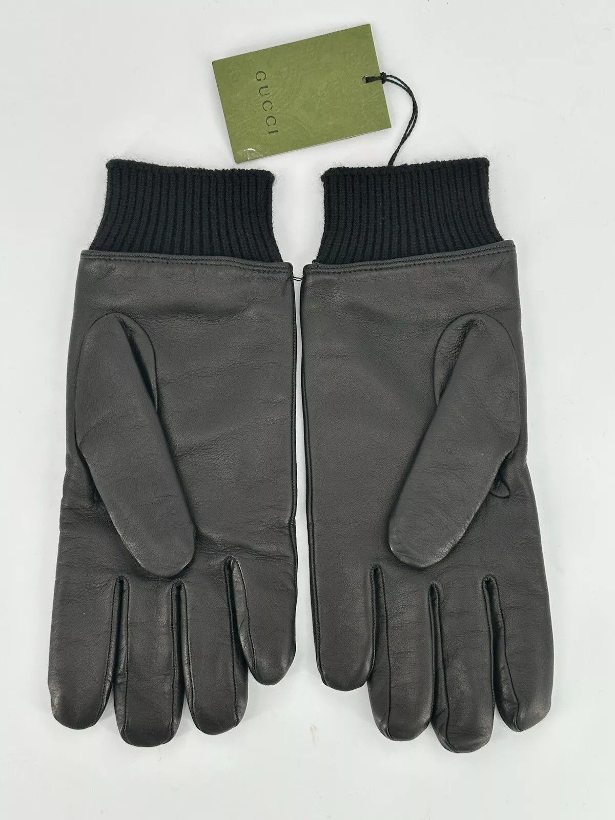 Gucci New Gucci Gloves Size-9,5-M lack-Leather Horsebit Size ONE SIZE - 3 Thumbnail