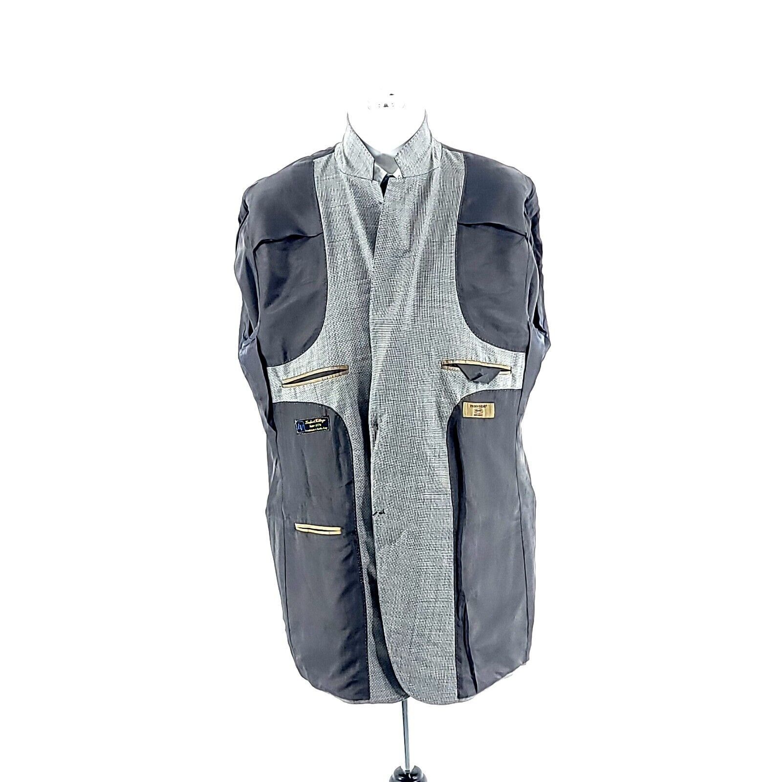 Pronto Uomo Pronto Uomo Signature Super 120s Wool 2 Button Blazer Gray N Size 46L - 6 Thumbnail