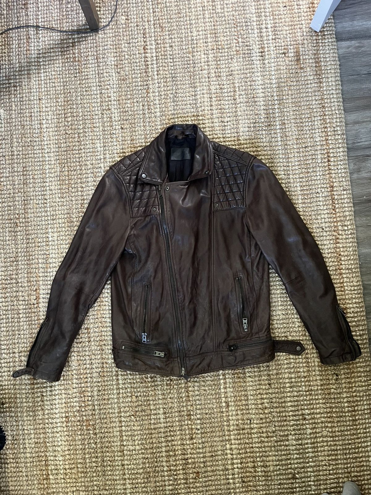 Allsaints Allsaints Brown Conroy Biker Jacket Size US S / EU 44-46 / 1 - 1 Thumbnail