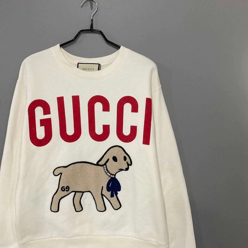 Gucci Gucci Rhinestone lamb logo sweatshirt 2505-Nextarrow Size US XS / EU 42 / 0 - 2 Thumbnail
