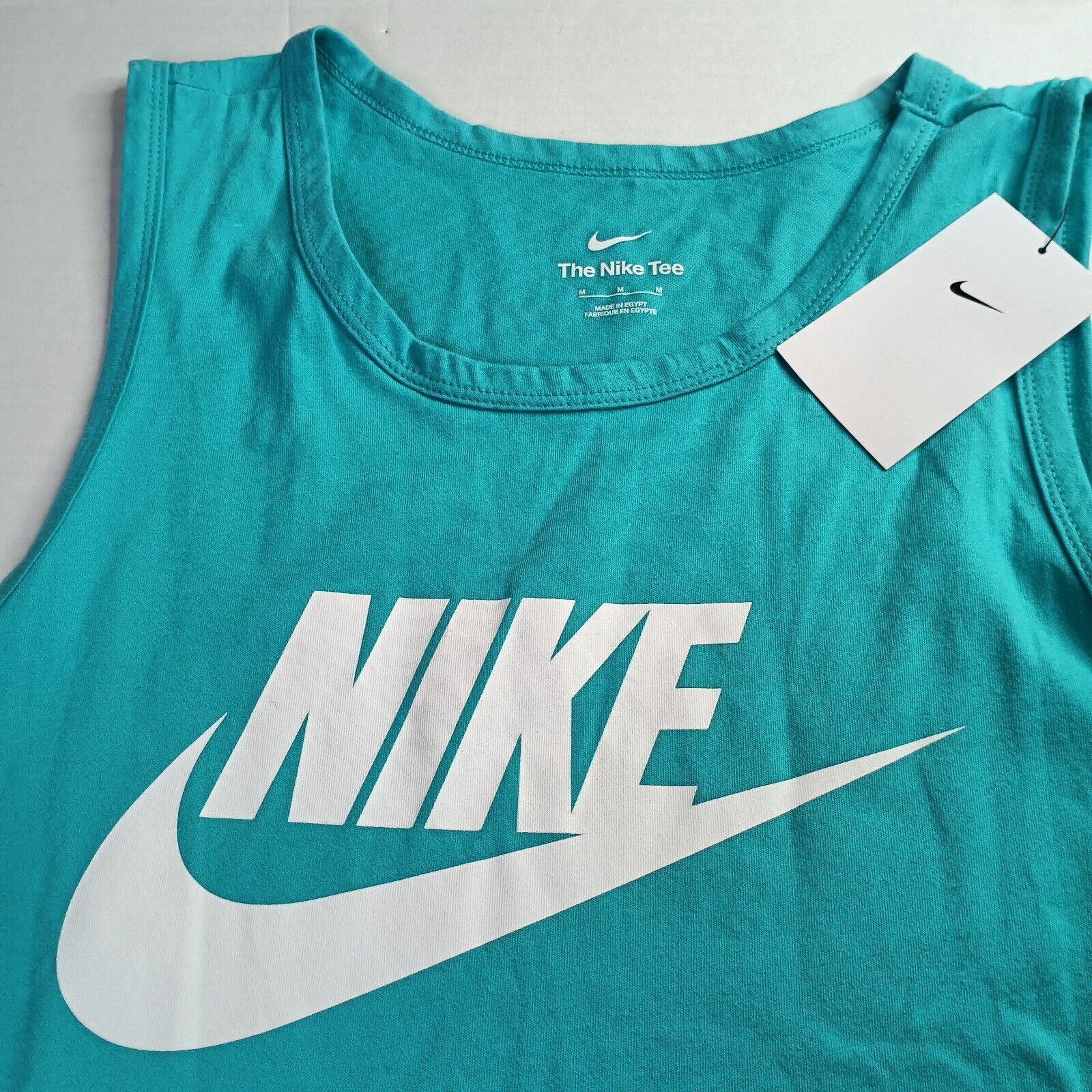 Nike Nike Sportswear Icon Futura Tank Top Men M Teal Green /White Size US M / EU 48-50 / 2 - 2 Thumbnail
