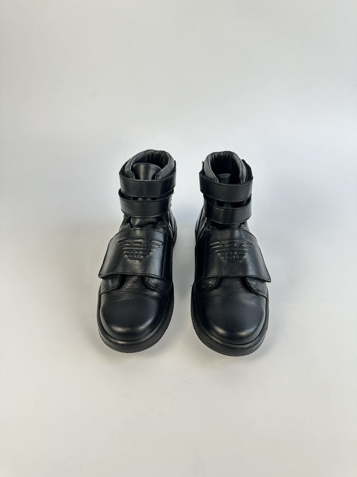 Armani ARMANI JUNIOR Black Leather High Top Ankle Boots Sneakers 37 Size US 7 / IT 37 - 4 Thumbnail