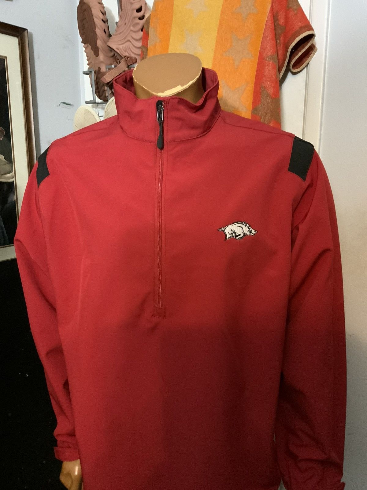 Weatherproof WP Golf Tech Arkansas Razorbacks 1/4 Zip Pullover Jacket Size US L / EU 52-54 / 3 - 8 Thumbnail