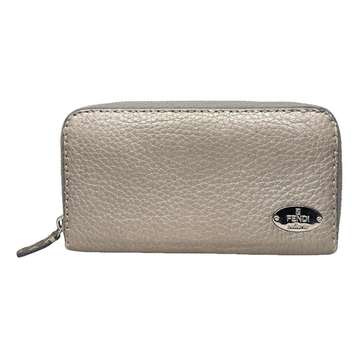 Fendi Silver Leather Wallet Size ONE SIZE - 1 Thumbnail