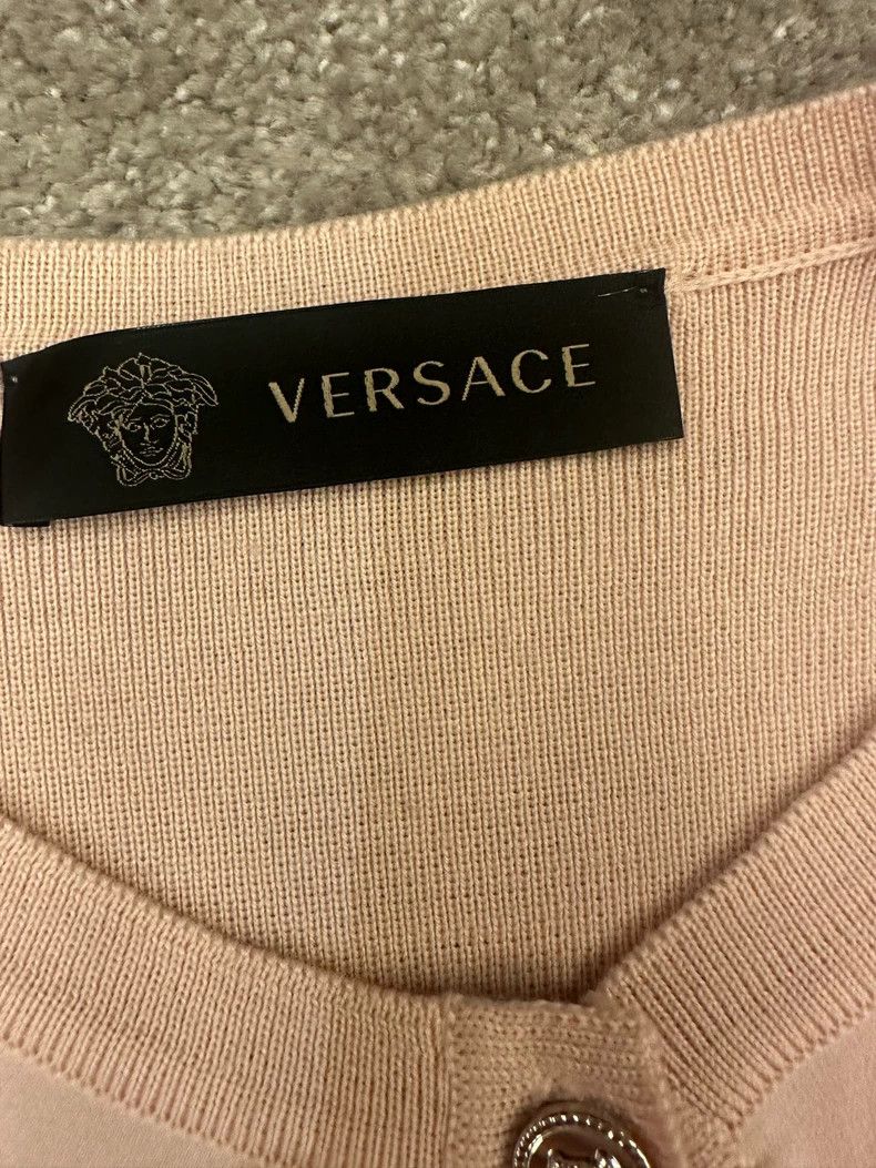 Versace Versace Pink cardigan cut-out stitching design Size M / US 6-8 / IT 42-44 - 5 Thumbnail