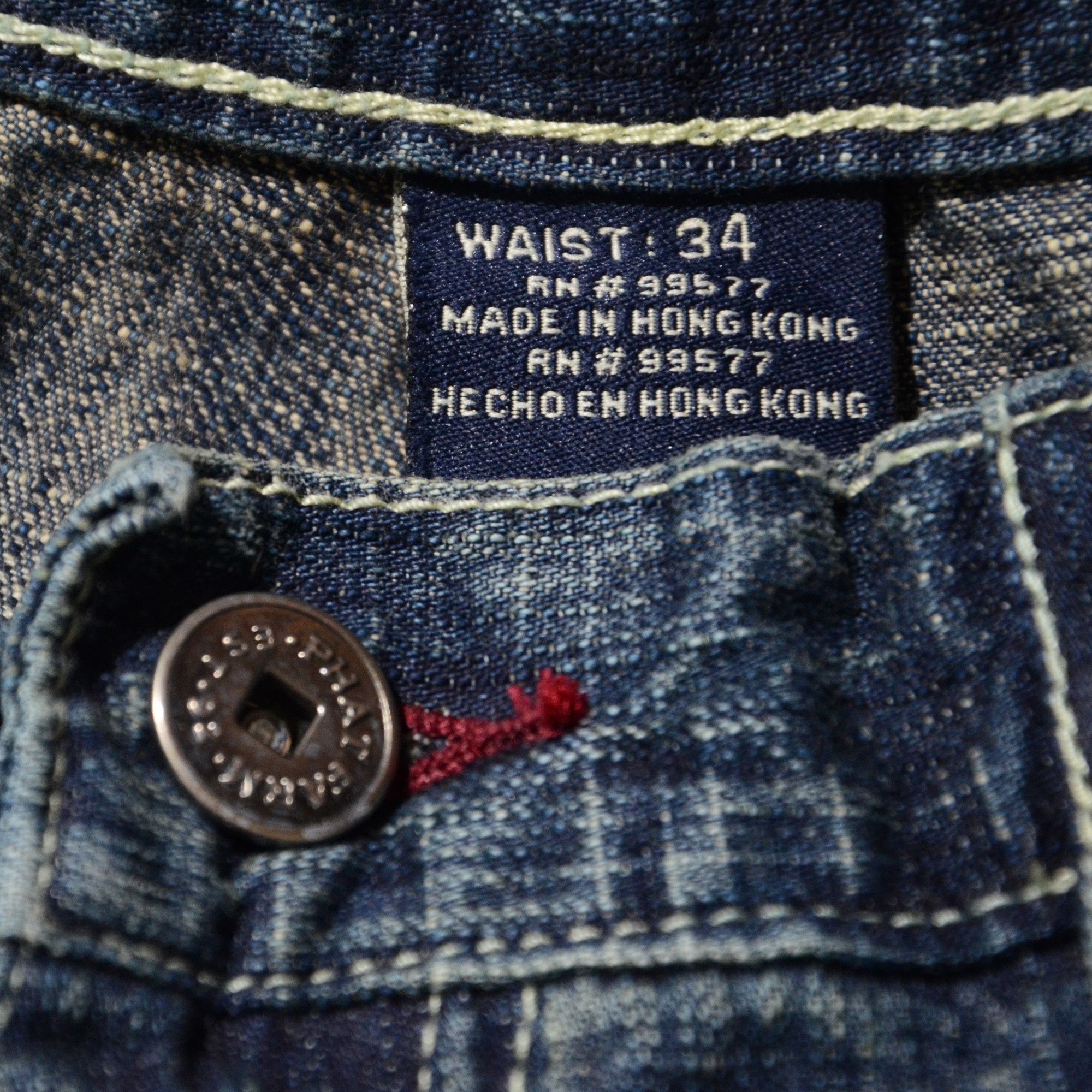 Phat Farm [Folded Color Stain] PF Rare Cargo Denim 90s Streetwear Size US 30 / EU 46 - 10 Thumbnail