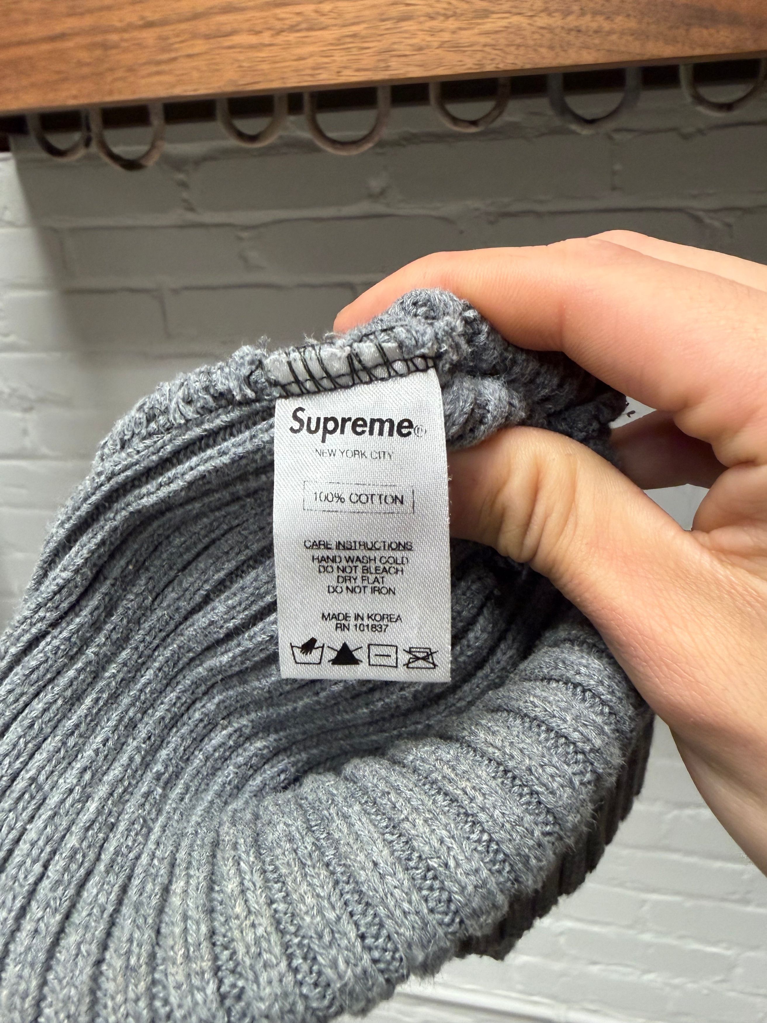 Supreme AW2013 Supreme Grey Box Logo Pom Pom Beanie Size ONE SIZE - 4 Thumbnail