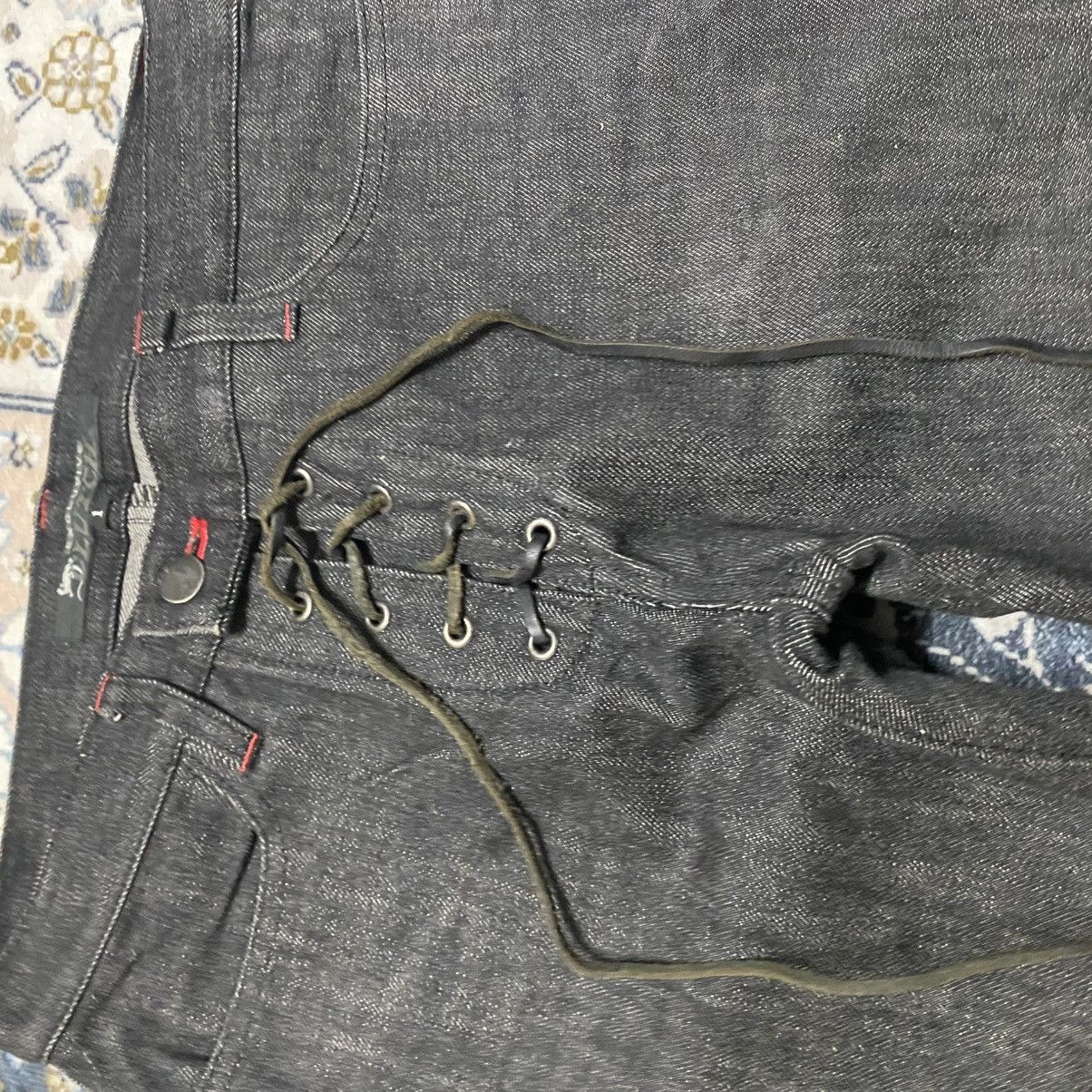 Japanese Brand EXCLUSIVE CLUTCH Lace up Denim Flare Jeans Size 28" / US 6 / IT 42 - 22 Thumbnail