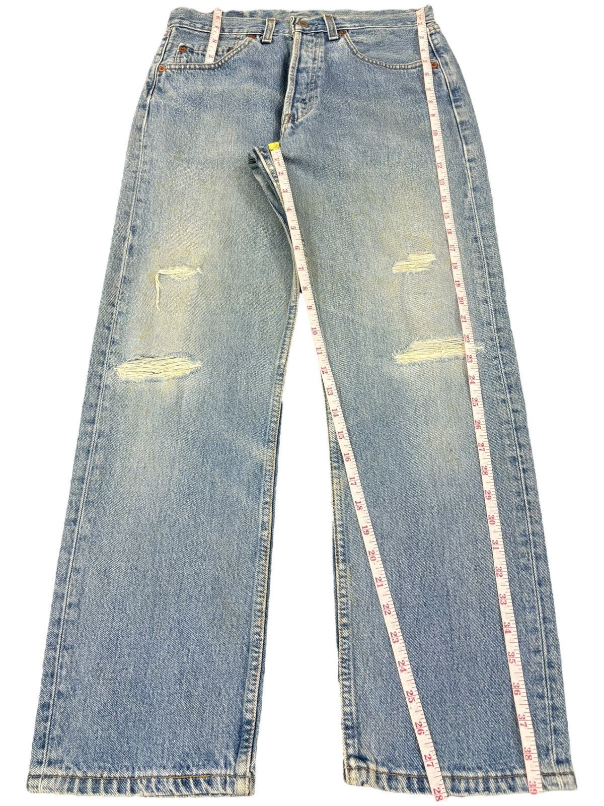 Levi's Vintage 90s Levis 501 Light Wash Distress Loose Baggy Jeans Size US 32 / EU 48 - 11 Thumbnail